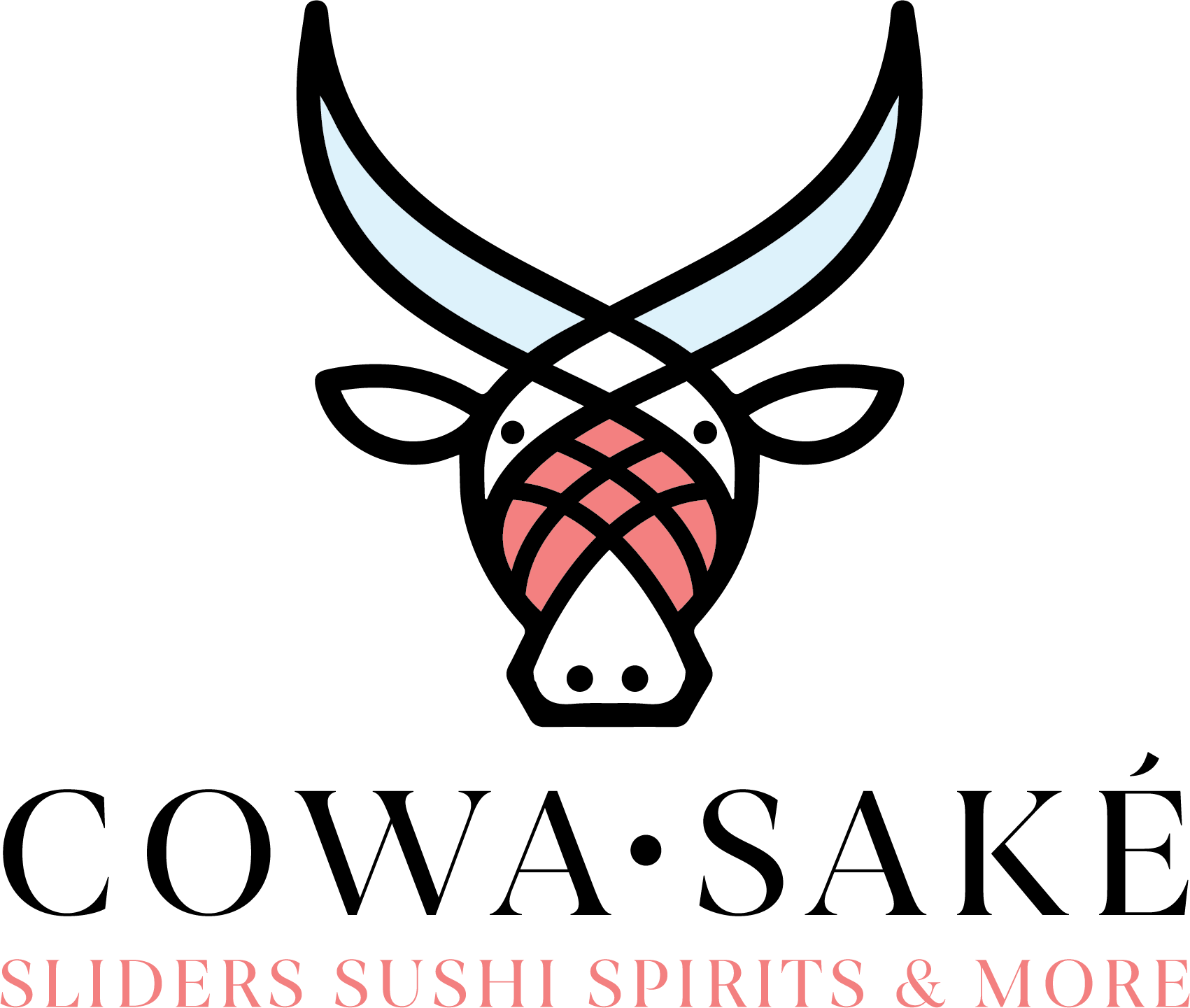 cowa sake beef cow logo white red