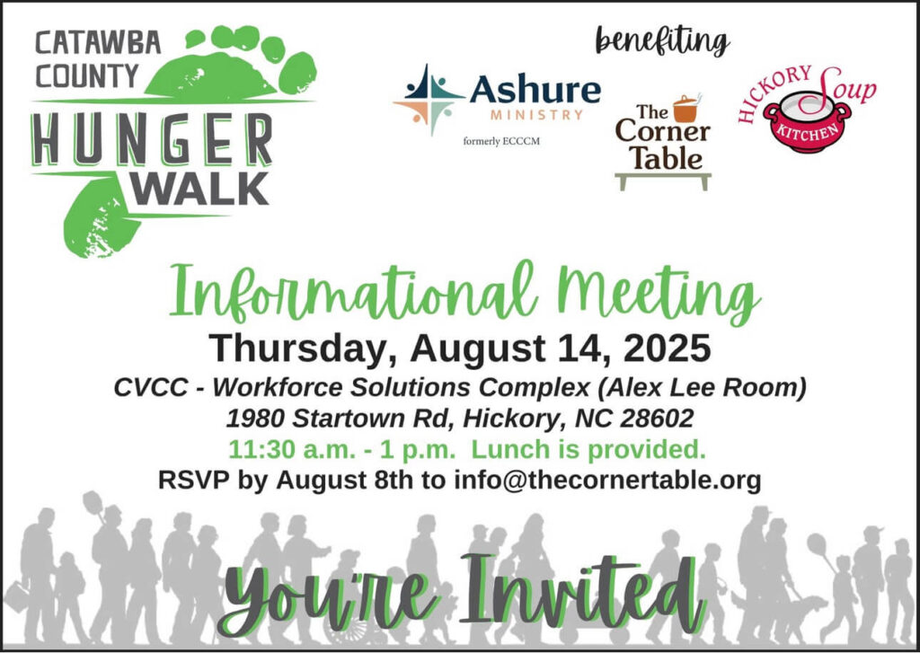 catawba county hunger walk informational meeting flyer